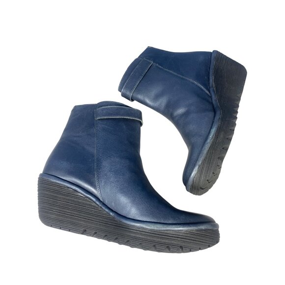 NWT Fly London Yava Ankle Boots EU 41 US 10/10.5 Gray Blue New MSRP$225 - Picture 4 of 16
